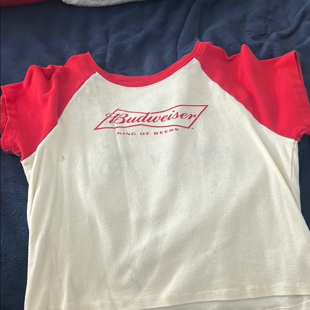 Budweiser Red and White Short Sleeve Tee